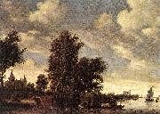 RUYSDAEL, Salomon van The Ferry Boat dh oil painting